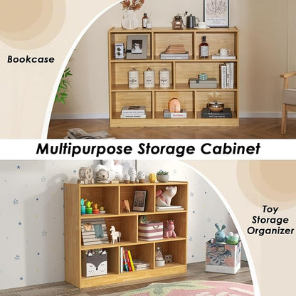 Toy Storage Organizer, 3-Tier Kids Bookshelf, 8 Cube Kids' Bookcases, Cabinets - Image 8