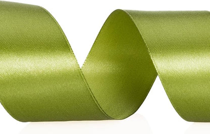1 1/2 Inch Moss Green Solid Satin Ribbon, 50 Yards Craft Fabric Ribbon - Image 4