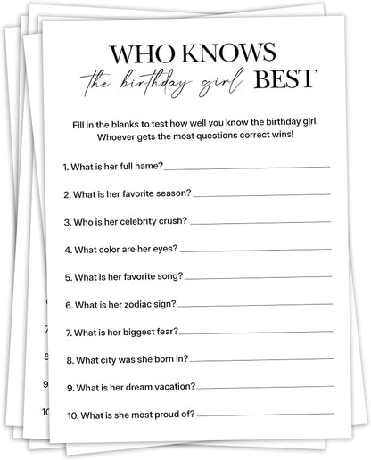 Birthday Party Games, Who Knows Her Best, Fun Birthday Game by sahjzk