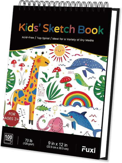 Sketch Book for Kids, 100 Sheets Drawing Paper for Kids, Spiral Sketch Pad for - Image 9