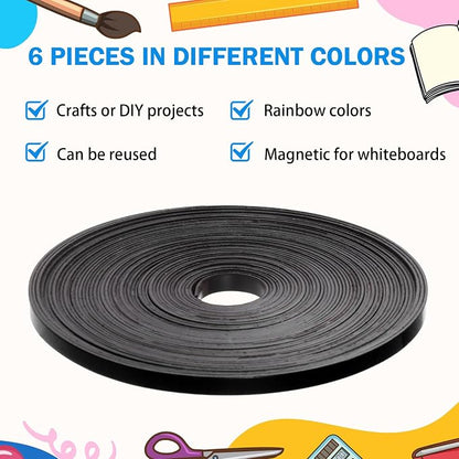 Magnetic Tape Roll Thin Strips, 0.39 Inch x 33 Feet Magnetic Board Dividers - Image 5
