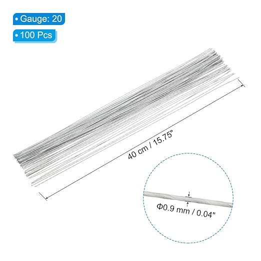 PATIKIL 20 Gauge 16" Floral Stem Wire - Image 2