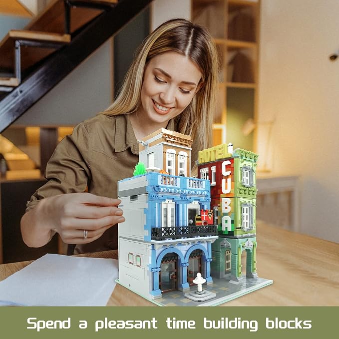 ZenithFlow Street View Building Blocks Kit, Cuba Hotel Mini Blocks Construction - Image 6