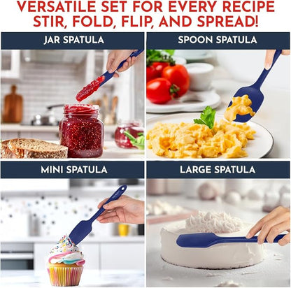 Culinary Couture 4-Piece Blue Baking Spatula Set - Image 6