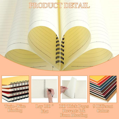 Yahenda 18 Pcs Spiral Notebook Bulk A5 Journal Lined 8.3'' x 5.5'' Writing - Image 2