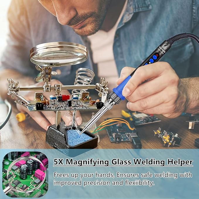 Soldering Iron Kit, 100W High-Power LCD Digital Soldering Iron, Circuit Board - Image 3