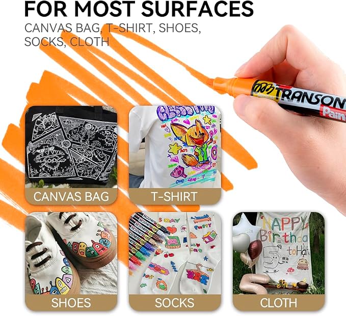 TRANSON 12 Colors Permanent Paint Markers - Image 5