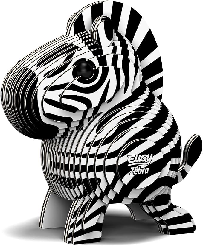 Eugy Zebra 3D Puzzle, 26 Piece Eco-Friendly Educational Toy Puzzles by BringHomeYourWildEUGY
