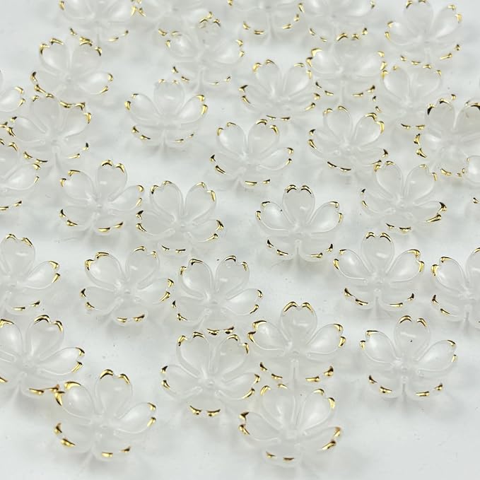 100pcs Acrylic Flower Beads, 19mm Cherry Blossom Plastic Gradient Flower Spacer by Unknown