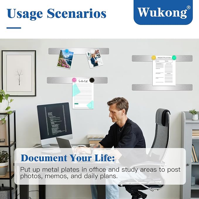Wukong 8 Pack | 30x3cm Magnetic Stainless Silver Boards Strips, Adhesive - Image 6