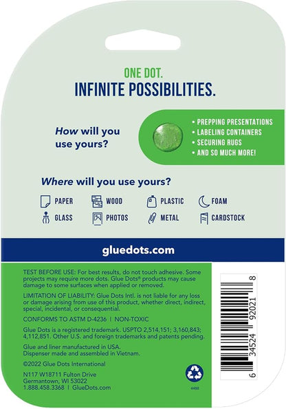 Glue Dots, Dispenser for everyday uses, 750 total dots, .375 Inches, - Image 3