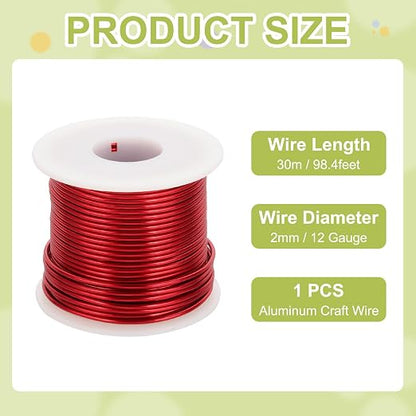 MECCANIXITY 12 Gauge Anodized Aluminum Craft Wire Bendable Bonsai Training Wire - Image 2
