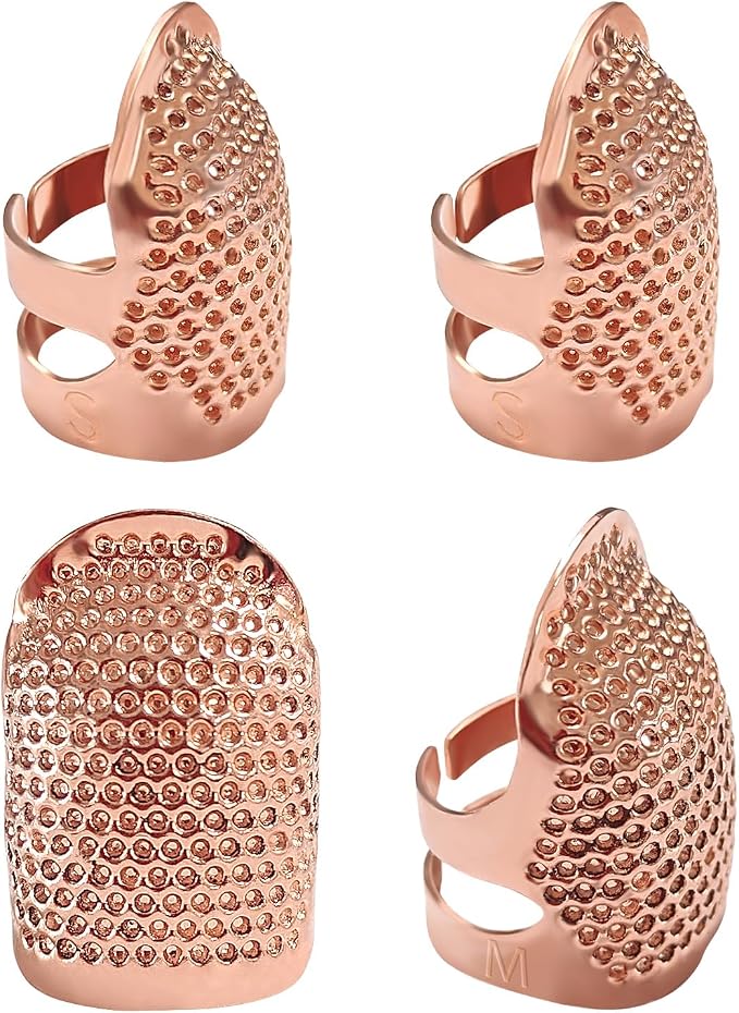FR 4 Pack Sewing Thimble Finger Protector, Adjustable Finger Metal Shield by Unknown
