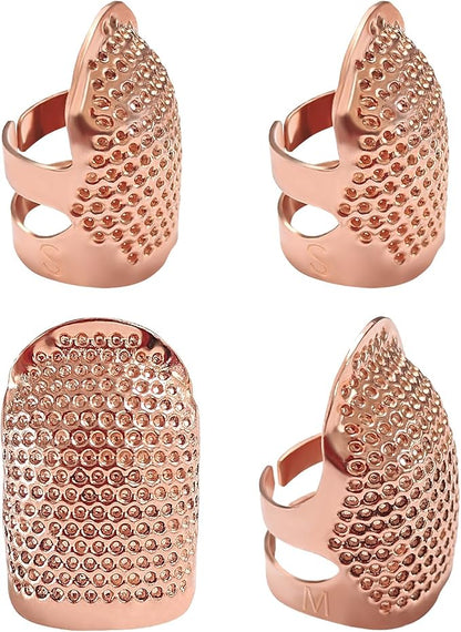 FR 4 Pack Sewing Thimble Finger Protector, Adjustable Finger Metal Shield by Unknown