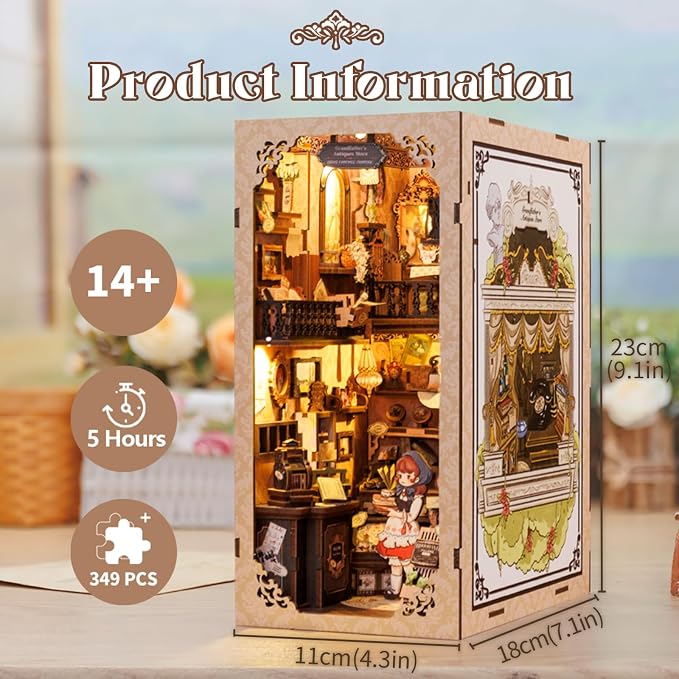Fsolis Book Nook Kit, DIY Miniature Dollhouse Kit - Image 2