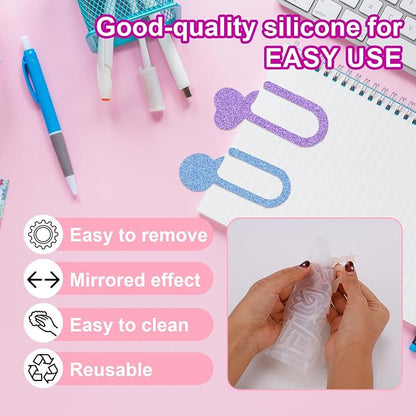 3pcs Paperclip Bookmarks Mold, Jumbo Paper Clips Bookmarks Silicone Mold - Image 4