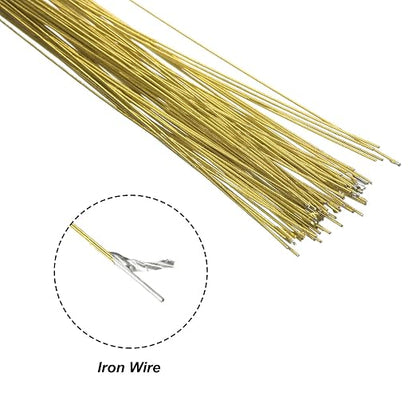PATIKIL 32 Inch 24 Gauge Floral Stem Wire, 3 Pack/120 Pieces Bouquet Stem Paper - Image 4