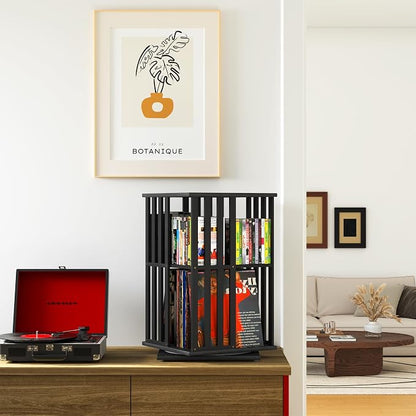 XIMN 360° Rotating Bamboo CD/DVD Shelf - Image 2