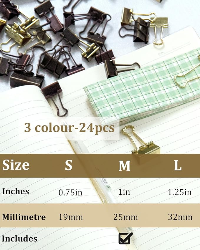 Standard Binder Clips 1in 24-Pack - Image 4
