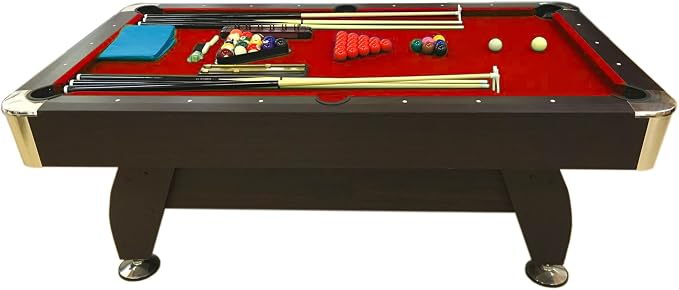7 Foot Pool Table Billiard Table Red Felt – Red Devil - Image 2