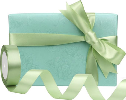 Pale green Solid Satin Ribbon 1 Inch 25 Yards Solid Polyester Fabric Ribbon - Image 5