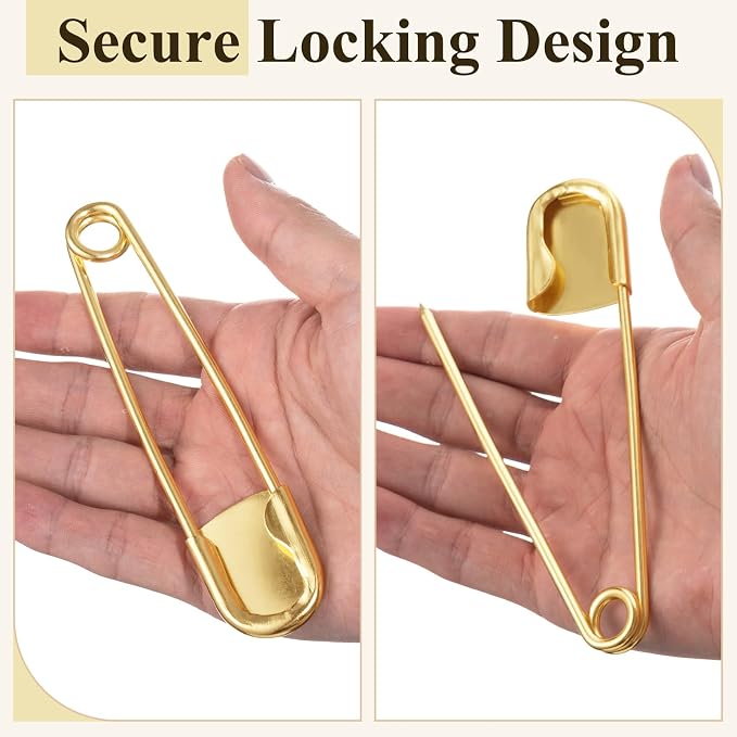 Juexica 5 Pcs 5 Inch Jumbo Stainless Steel Safety Pins Large Heavy Duty Huge - Image 4