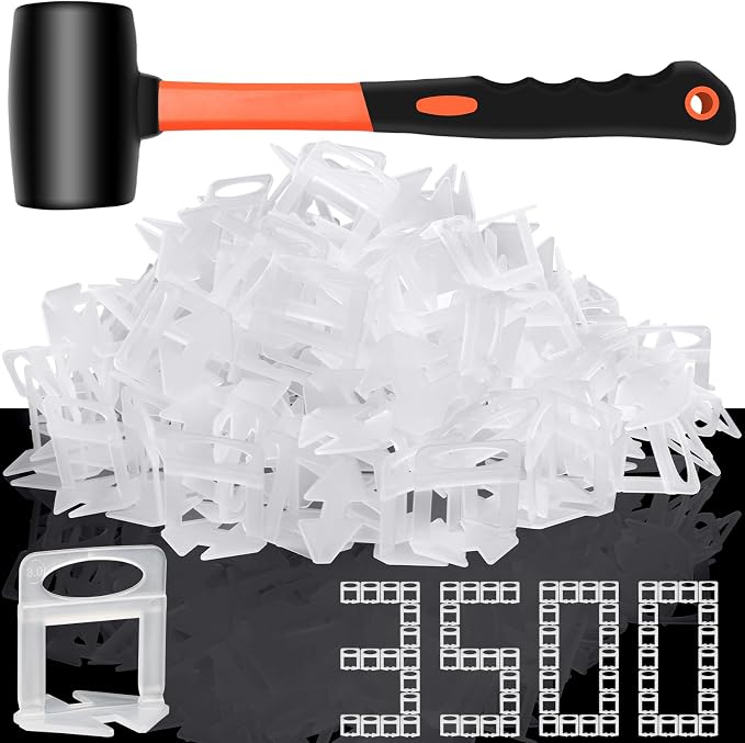 DGSL Tile Leveling System, 3500-Piece Tile Spacers Clips 1/8 Inch Tile Tools by DGSL