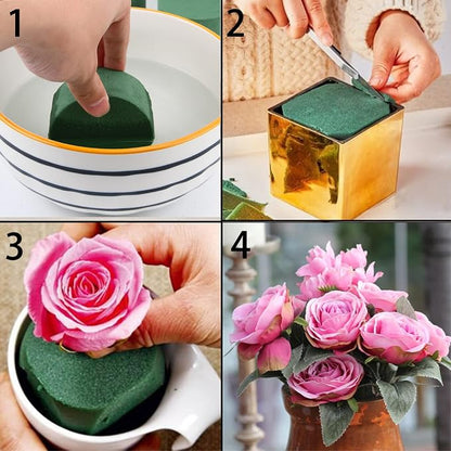 KIMOBER 10PCS 8" Large Round Floral Foam Bricks, Wet Green Foam Blocks - Image 3