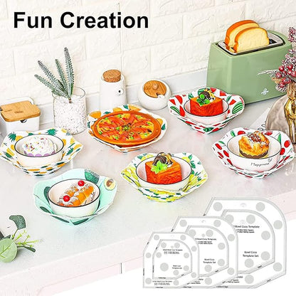 Bowl Cozy Template Cutting Ruler Set, DIY Kitchen Art Craft Acrylic Stencil Cut - Image 6
