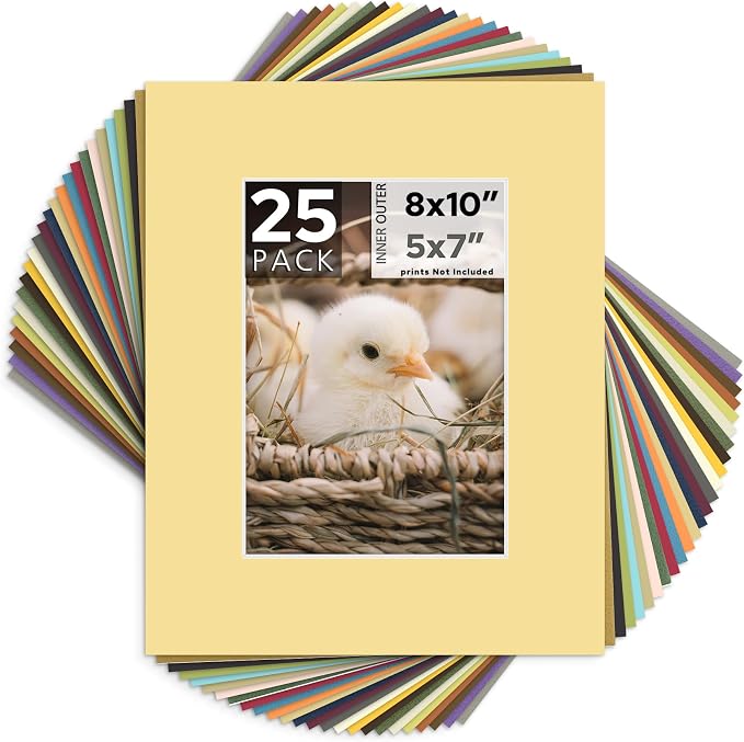 Mat Board Center, 8x10 for 5x7 Mixed Color Mats by MatBoardCenter