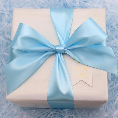 Sky Blue Solid Satin Ribbon 2 Inch 25 Yards Solid Polyester Fabric Ribbon - Image 2