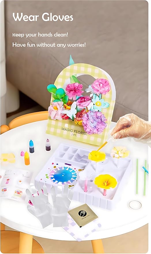 Science Craft Kit: Color Mixing & Dyeing Paper Flower Bouquet - Image 5