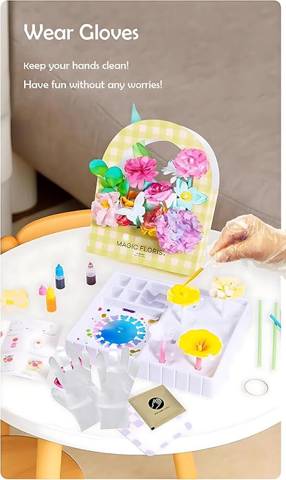 Science Craft Kit: Color Mixing & Dyeing Paper Flower Bouquet - Image 5