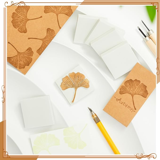 Frienda 24 Pcs 2" X 2" Rubber Carving Blocks Linoleum Blocks - Image 6