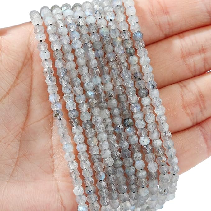 Natural Spectrolite Beads 4x2mm 120pcs Faceted Rondelle Loose Semi Gemstone - Image 3