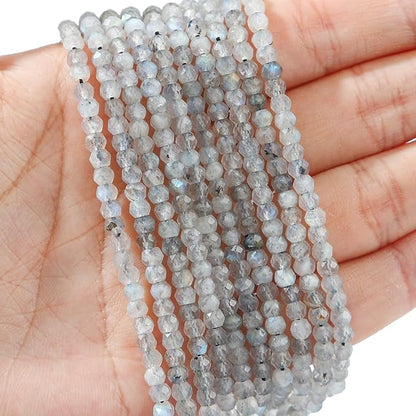 Natural Spectrolite Beads 4x2mm 120pcs Faceted Rondelle Loose Semi Gemstone - Image 3