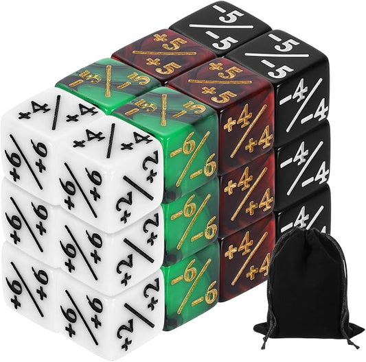 uxcell 24Pcs Magic Dice Counters, Acrylic D6 Life Token Dice Set by uxcell