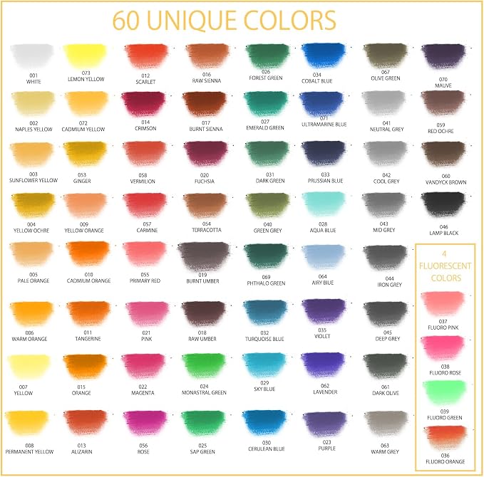Artecho 66pcs Soft Pastels, 64 Colors Including 4 Fluorescent Colors, Extra - Image 2