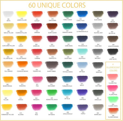 Artecho 66pcs Soft Pastels, 64 Colors Including 4 Fluorescent Colors, Extra - Image 2