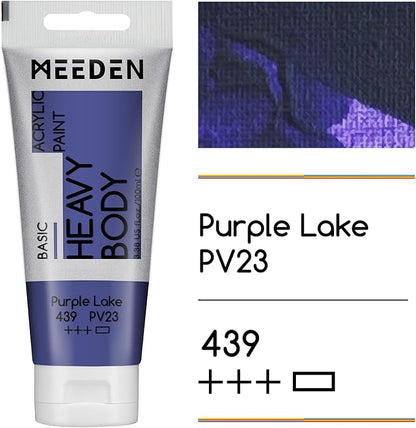 MEEDEN Acrylic Paint Purple Lake: 100ml/3.38oz Heavy Body Acrylic Paint Tube - Image 2