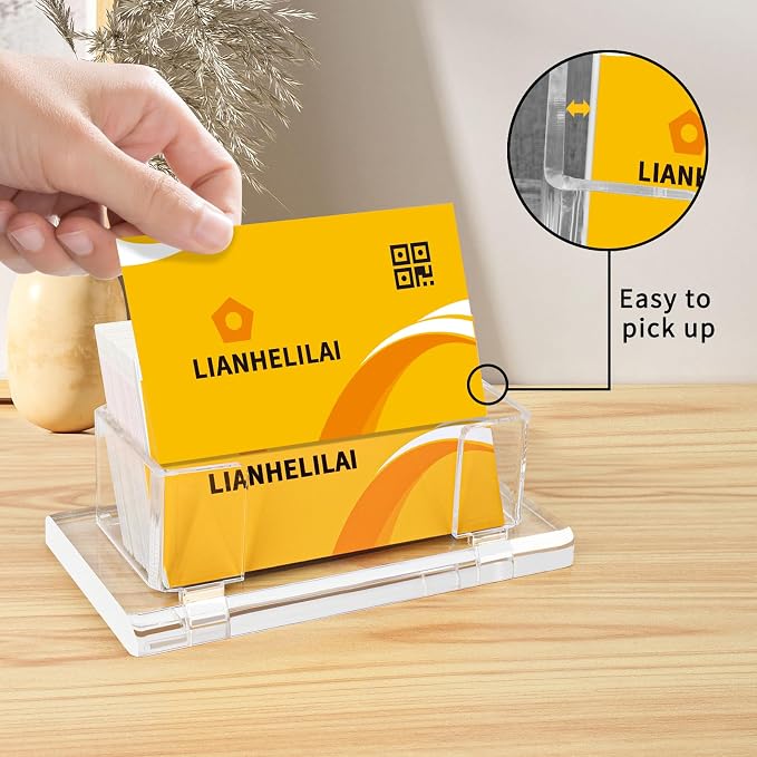 2Pack Acrylic Business Card Holder Enlarged Holds 120 Cards - Image 4