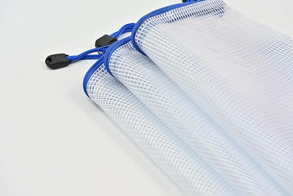 AUSTARK 10 Pcs Zipper File Bags, Waterproof Plastic Mesh Pouch - Image 4