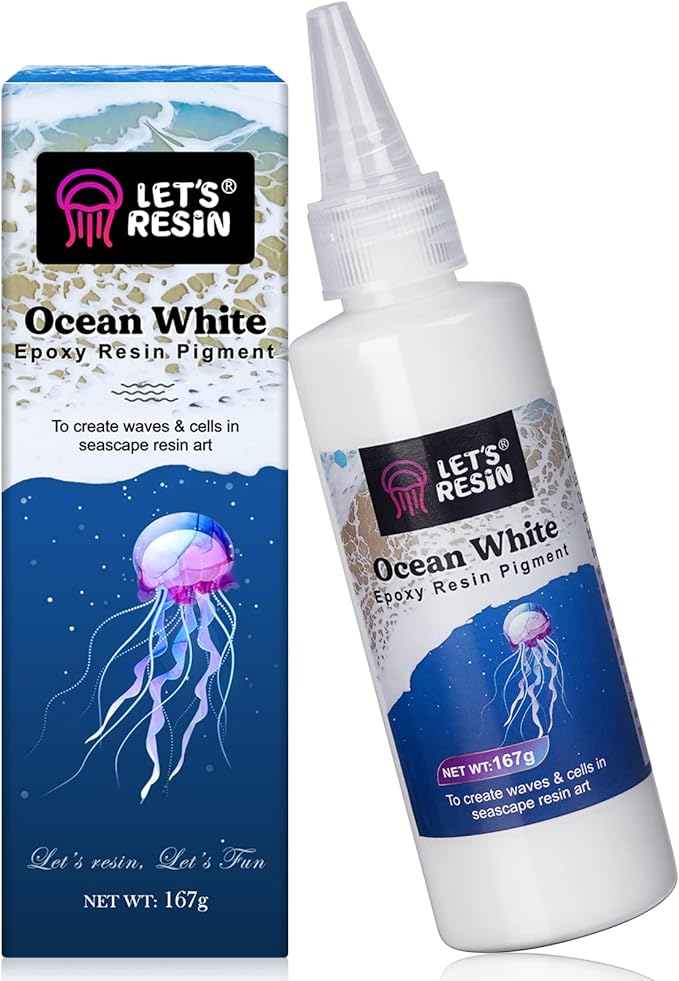 LET'S RESIN Ocean White Epoxy Resin Pigment 167g/5.89oz, High Concentrated Paste by LETSRESIN