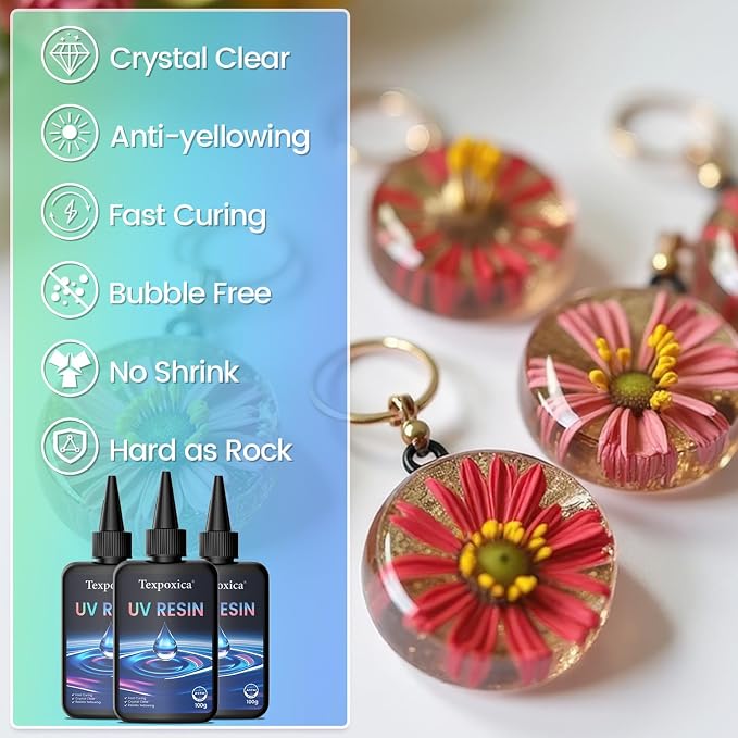 Texpoxica UV Resin 500g-Upgraded UV Resin Kit, Hard Type Crystal Clear Fast - Image 2