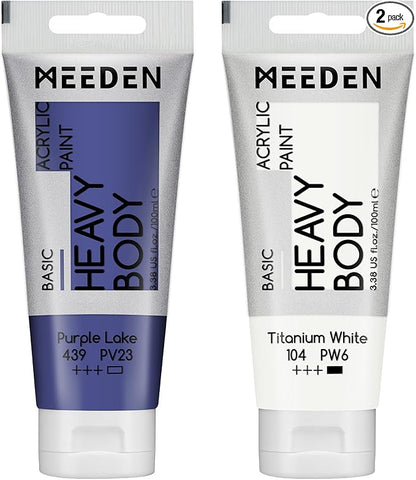 MEEDEN Acrylic Paint Purple Lake: 100ml/3.38oz Heavy Body Acrylic Paint Tube by MEEDEN
