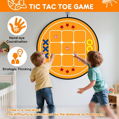 3-in-1 Dart Board for Kids and Adults, Sticky Tic Tac Toe Dart Game for Indoor - Image 4