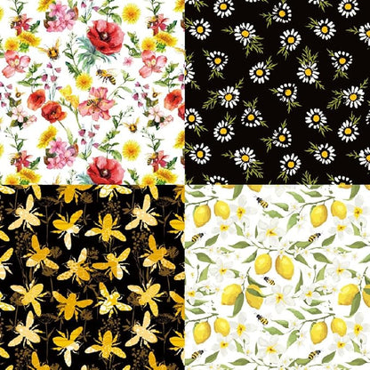 Honey Bee Pattern Paper Pack Yellow Black And Gray 24 Sheets Decorative - Image 5