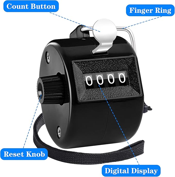 FEBSNOW Handheld Tally Counter Clicker 4 Digital Number Click Counter - Image 3