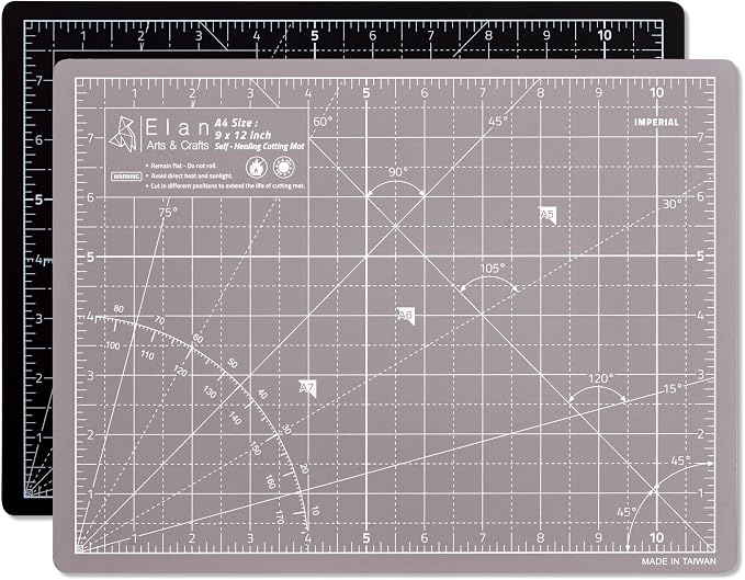 Elan Cutting Mat A4 Black & Taupe, Self Healing Cutting Mat 9x12 Inch, 5-Ply - Image 3