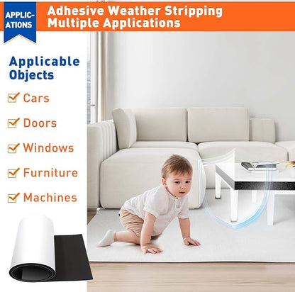MAGZO Backed Adhesive Foam Padding 1/2" Thick x 12" W x 59" L, Closed Cell Foam - Image 7